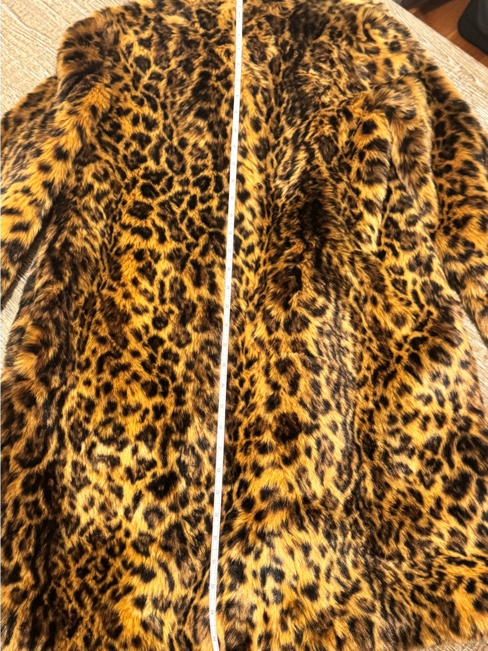 J. Crew Collection Leopard Print Faux Fur Pea Coat in Brown/Black - Picture 3 of 6